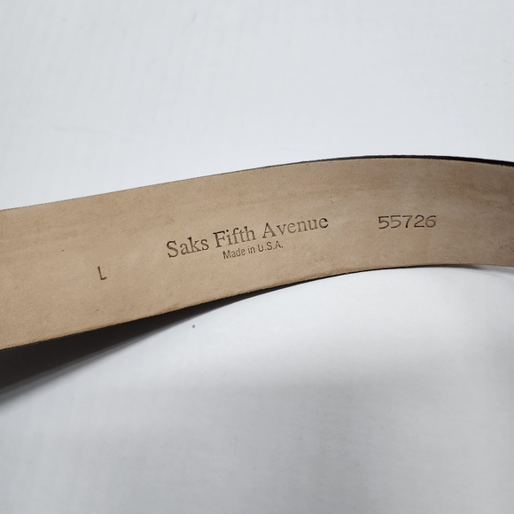 Vintage Saks Fifth Avenue Belt Womens Studded Gemstone Brown Leather Made In USA - Picture 4 of 5